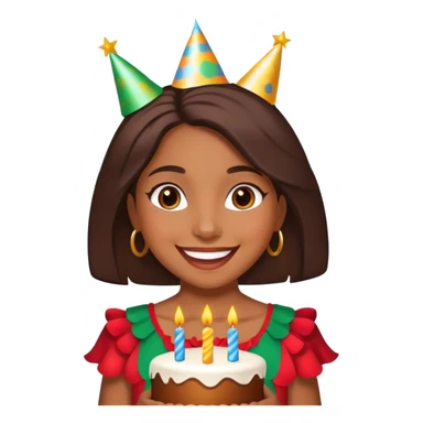 Brown girl celebrating birthday  sticker