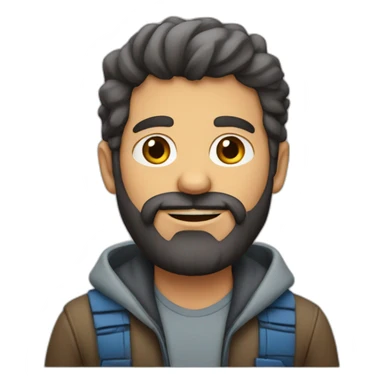 homem de 40 anos barbudo e careca sticker