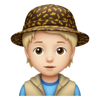 print hat with kid sticker