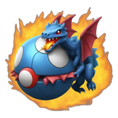 Dracaufeu with a pokeball sticker
