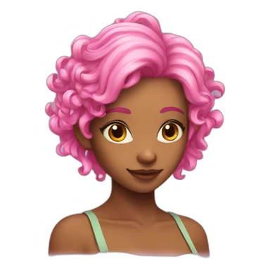 pink hair fae sticker