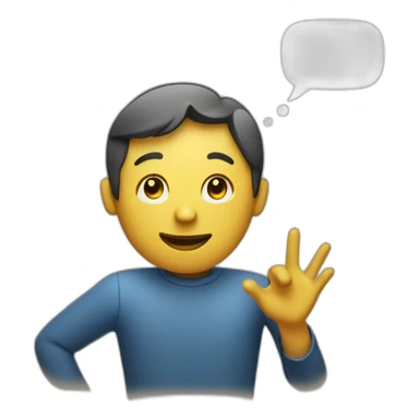 talking person with a message box overhead sticker