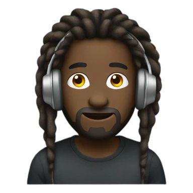 emoji-man-dreadlocks-dark-skin-headphones sticker