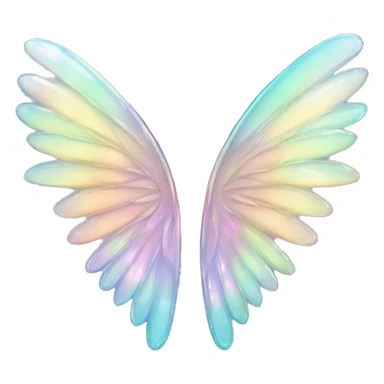 Sparkly glossy Pastel iridescent glass wings  sticker