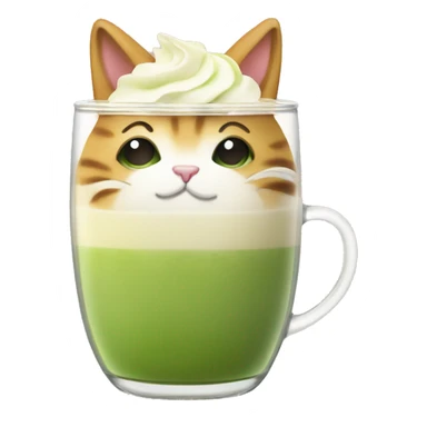 Fat cat drink matcha latte  sticker