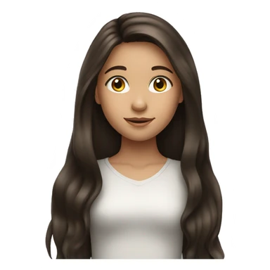 Brunette young girl with long hair  sticker