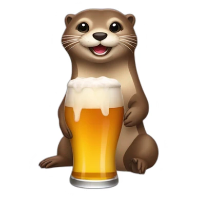 Loutre qui boit une biere sticker