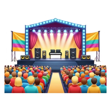 festival concert stage sticker