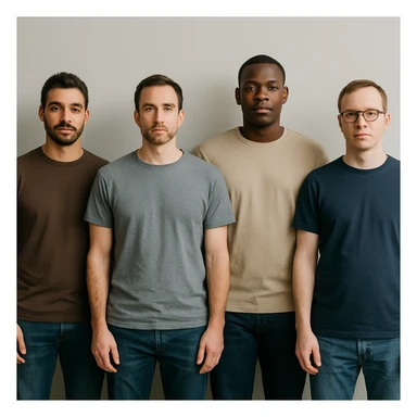 regular men, neutral expression, casual clothing, simple background sticker