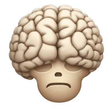 a very sad brain with a sad face   sticker