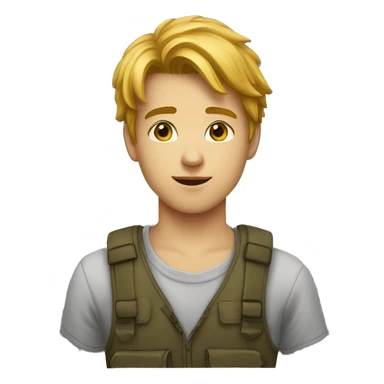 Jeune homme qui fait un v sticker