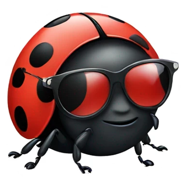 Ladybug wearing sunglasses sticker