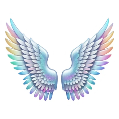 wings glitter white sticker