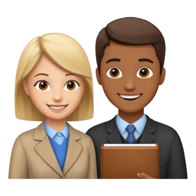 A teacher and a student having a conversation facing each other. sticker