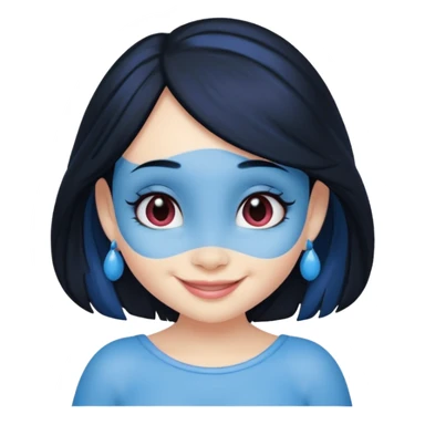 Smurffete with black hair and blue skin emoji sticker