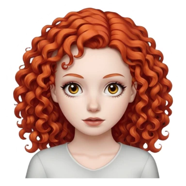 White girl with red curly hair and black eyes sticker