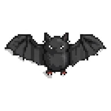 small solid black bat silhouette, no face sticker