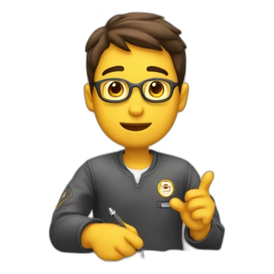 chico dando una voltereta con un examen en la mano sticker