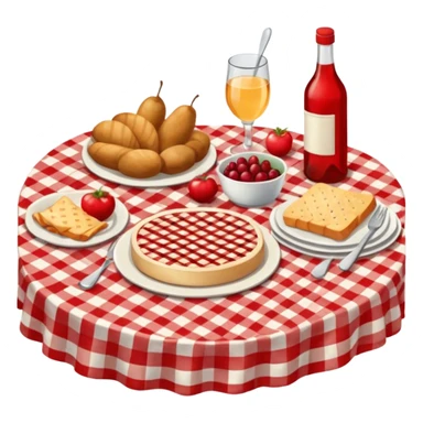 table of picnic, having tablecloth sticker