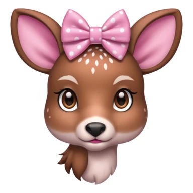 Doe with a pink bow sticker