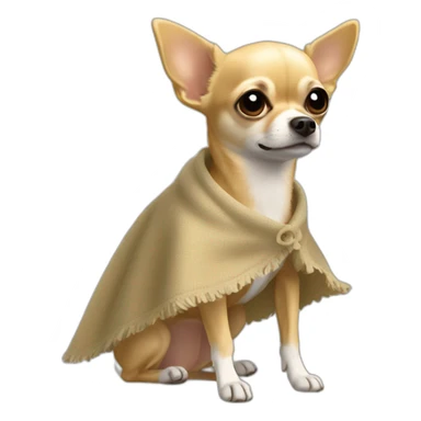 Small blonde chihuahua poncho sticker