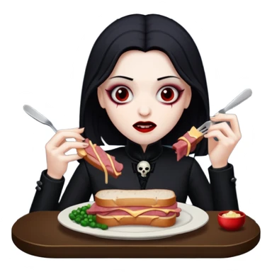 goth vampires eating a SPAM meat dinner sticker
