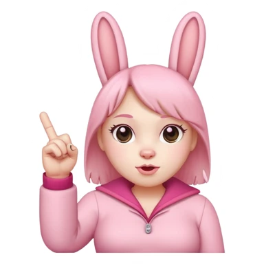 pink labubu, giving the middle finger in both hands sticker