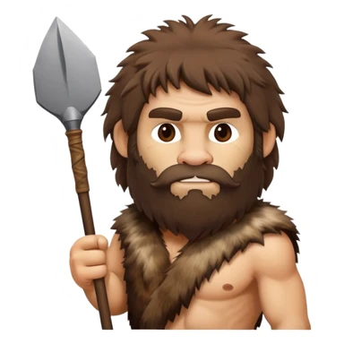 caveman with animal fur clothing and a club sticker