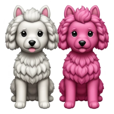 Dos caniches,uno blanco y el otro negro,QUE SEA RAZA CANICHE  sticker