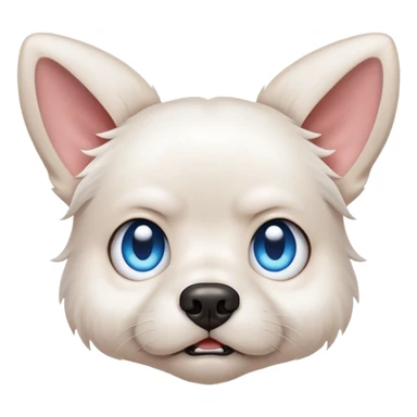 Angry Blue eyed small white dog floppy ears  sticker