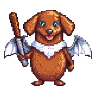 smiling sausage holding a bat sticker