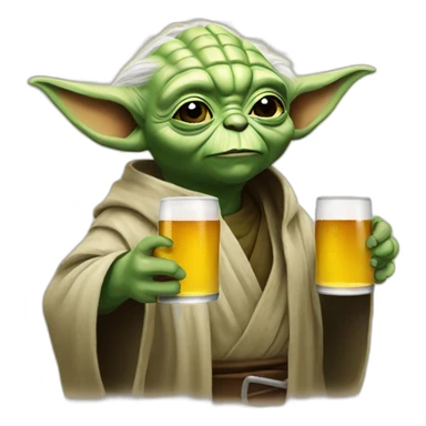 Yoda drinking beers  sticker
