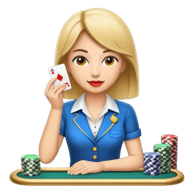casino cashier woman sticker