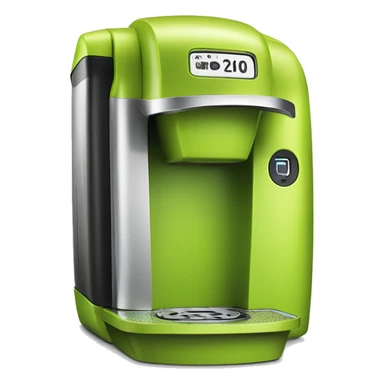 Realistic lime green keurig coffee machine.  sticker