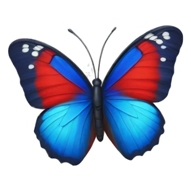 Red and blue butterfly  sticker