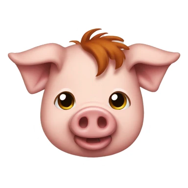 pig with brownish redhair  sticker
