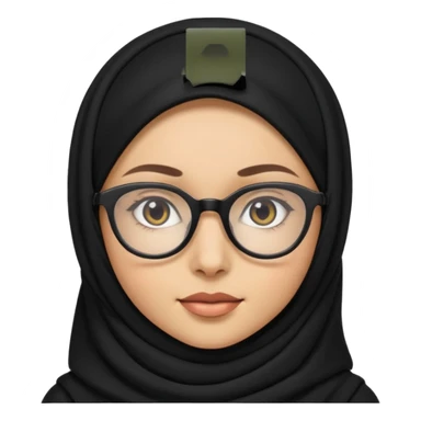 Chica con hijab negro y gafas sticker