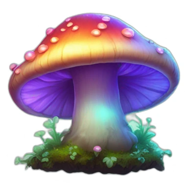 fantasy glowing fungi sticker