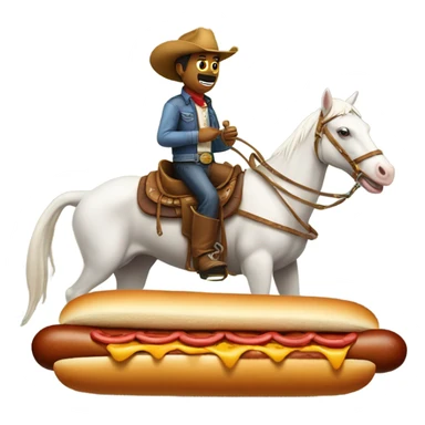 Cowboy riding a hotdog and beach in ocean with turtle head sticker