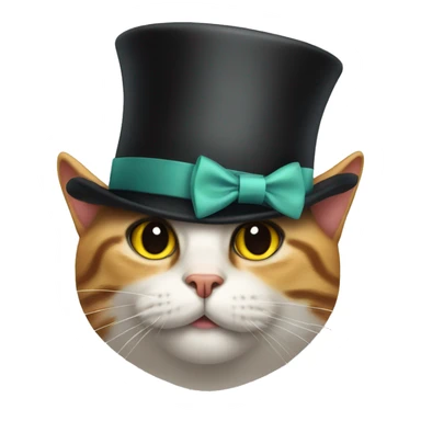 cat with a bow tie and top hat sticker