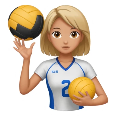 volleyball player, anime girl, with volleyball ball sticker