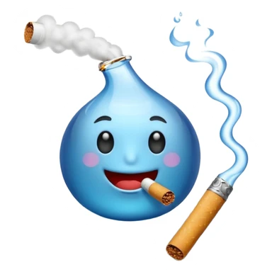 water smoking a cigarette sticker
