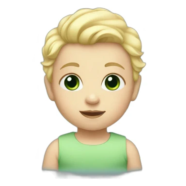 baby with blonde hair and blue-green eyes sticker