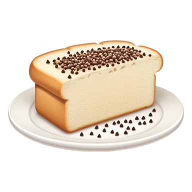 Slice of white bread on a white plate with chocolate sprinkles on top sticker