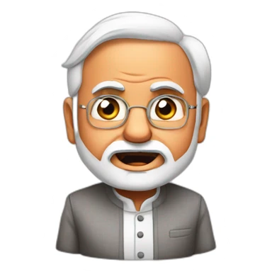 Narendra Modi with angry and playfull face sticker
