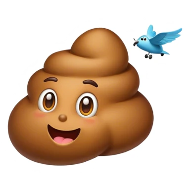 Flying poop sticker