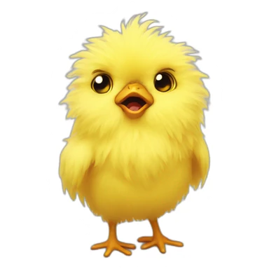 yellow fluffy chick scared, shocked, afraid sticker