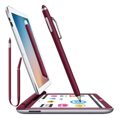 ipad and stylus burgundy sticker