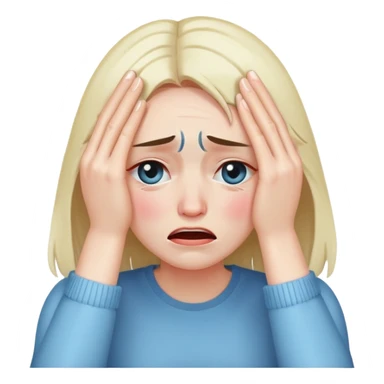 woman sitting and crying covering her face with her arms sticker