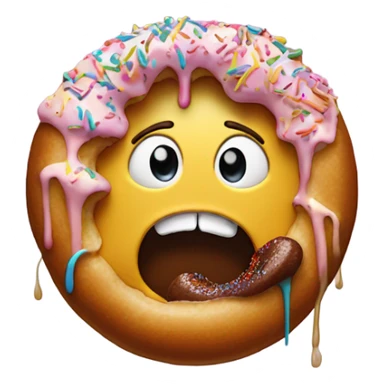 Eating the middle of  donut sticker